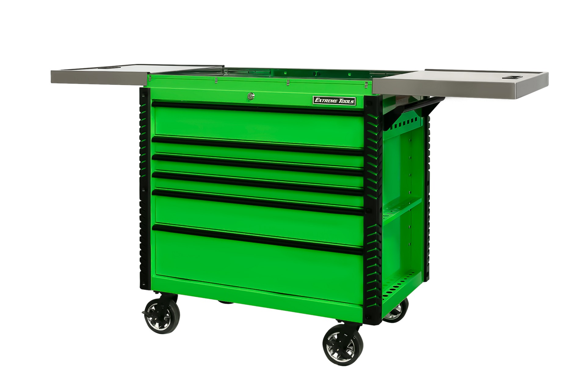used toolboxExtreme Tools 41 6-Drawer Deluxe Tool Cart with Pry Bar Holders And Stainless Steel Slide Top