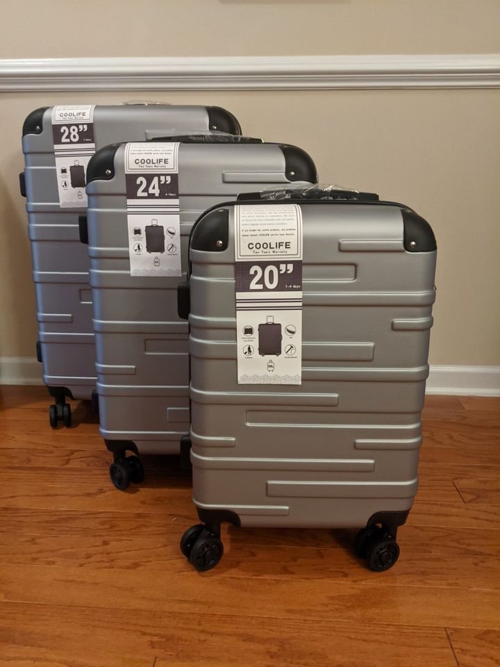COOLIFE Luggage 3 Piece Set Suitcase Spinner Hardshell Lightweight TSA
