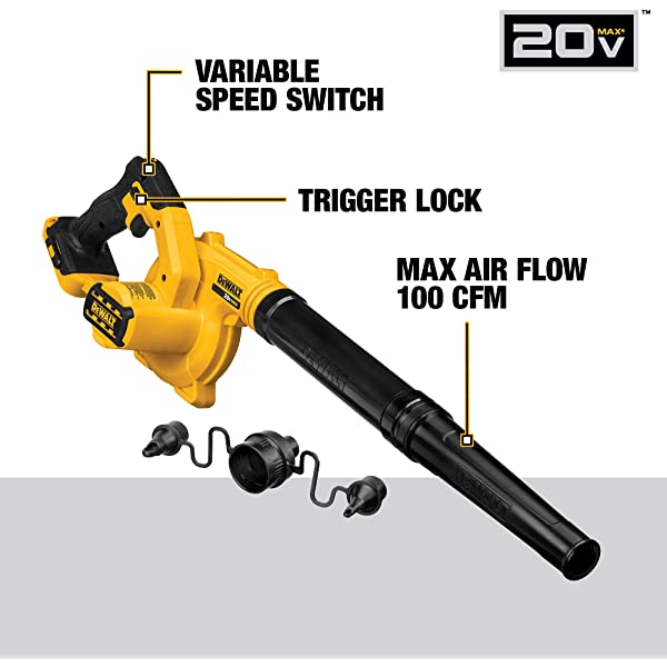 DEWALT 20V MAX Blower for Jobsite, Compact, Tool Only (DCE100B) Blower Only