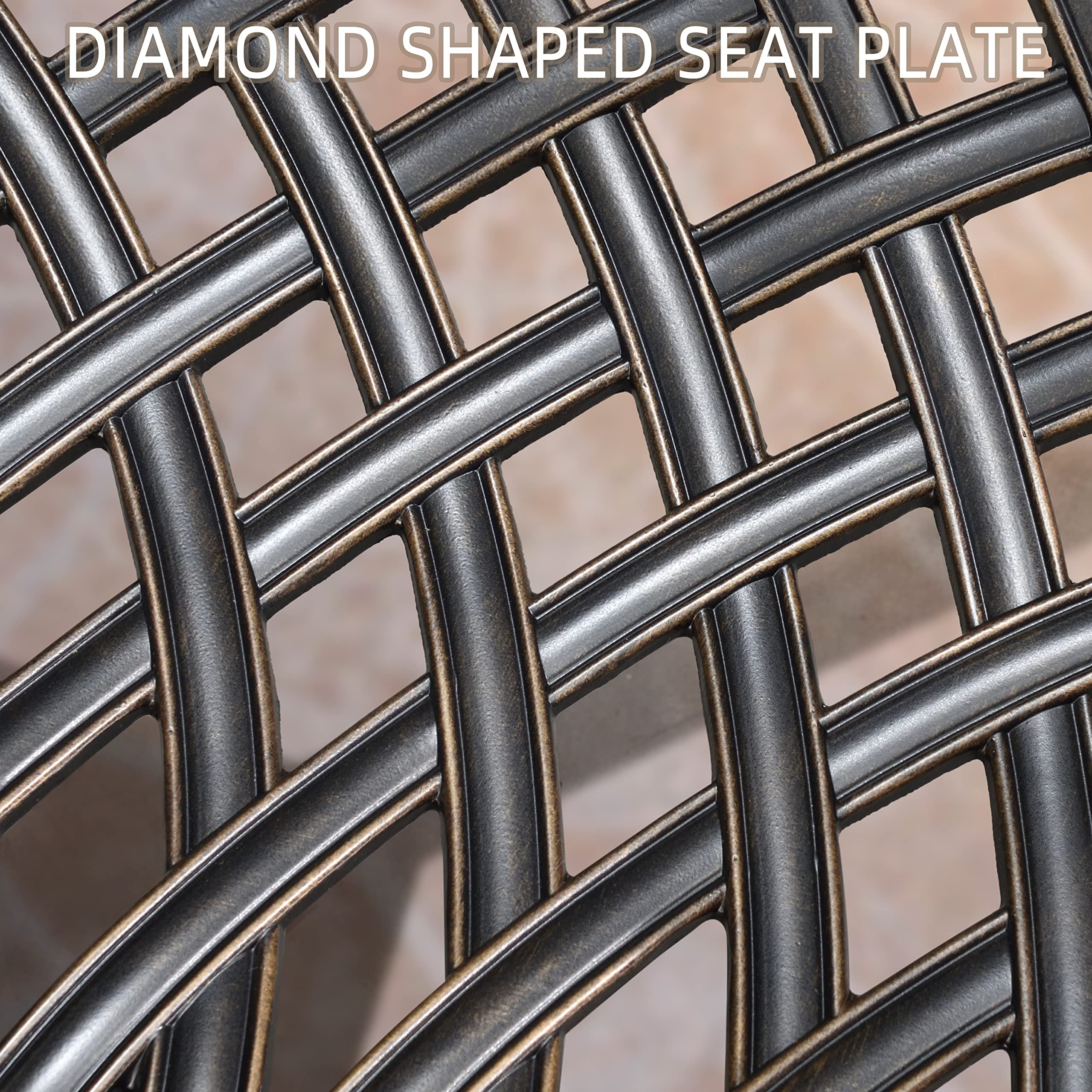 【Home&Garden】Patio Dining Set Cast Aluminum 7-Pc Furniture Set with Dining Armchairs, Table & Cushions