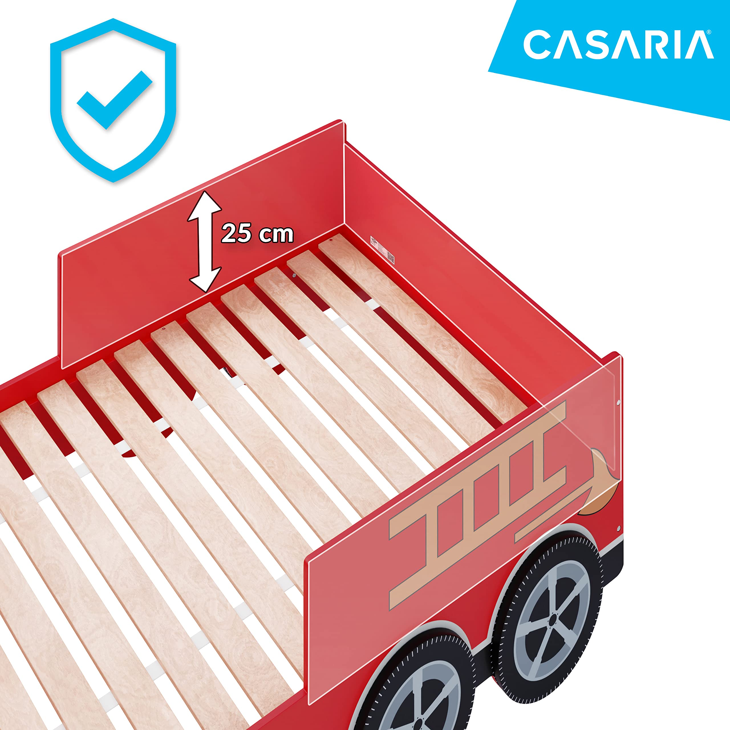 【Furniture】Children's Bed Frame Red Fire Truck Imitation Kids Bed Car Vehicle Bedroom Furniture Toddler's Bed