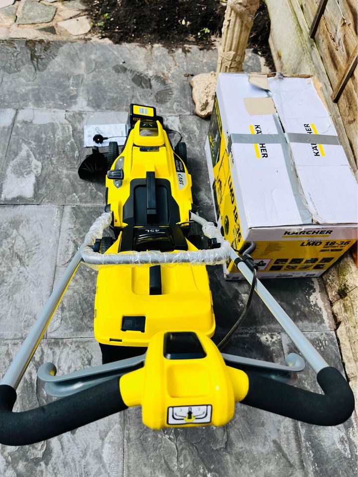 Karcher 18V lawnmower, 36cm, ex-display, RRP £319, new 5Ah battery