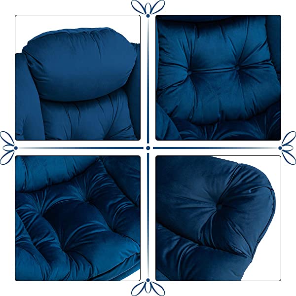 AbocoFur Modern Large Cotton Fabric Lazy Chair，Accent Contemporary Lounge Chair, Single Steel Frame Leisure Sofa Chair with Armrests and A Side Pocket, Beige