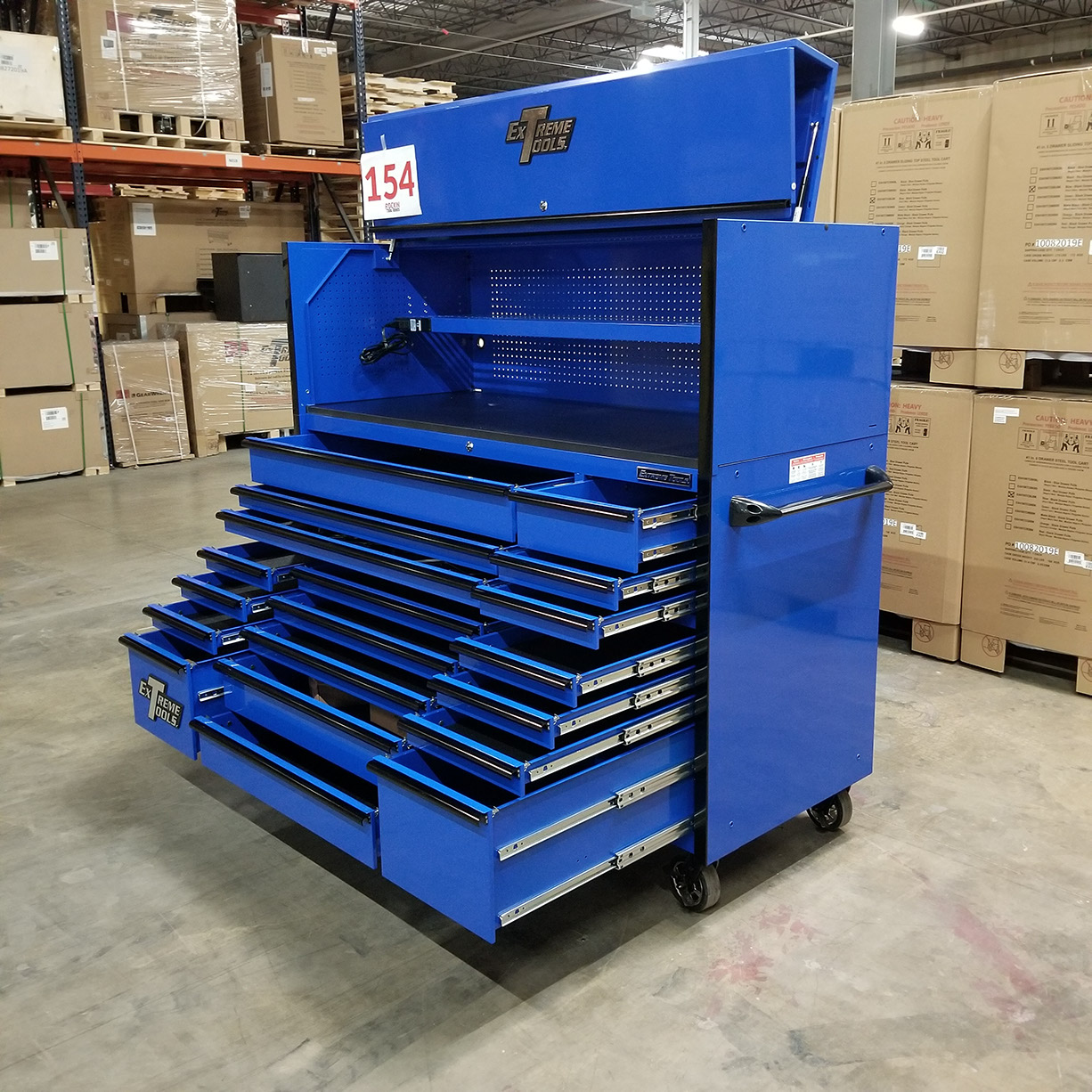 used toolboxShowRoom Demo, Extreme Tools 72 x 30 19 Drawers Roller Cabinet & Power Hutch Combo