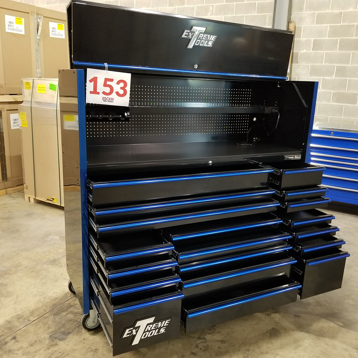 C RTB Exclusive 72 x 25 19 Drawers Roller Cabinet & Hutch Combo C BlackBlue