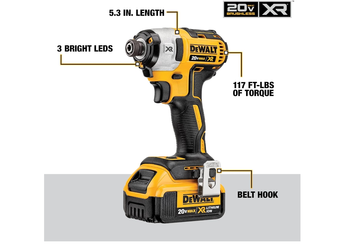 DEWALT 20V MAX* XR Cordless Drill Combo Kit, Brushless, 5.0-Ah, 2-Tool (DCK299P2)
