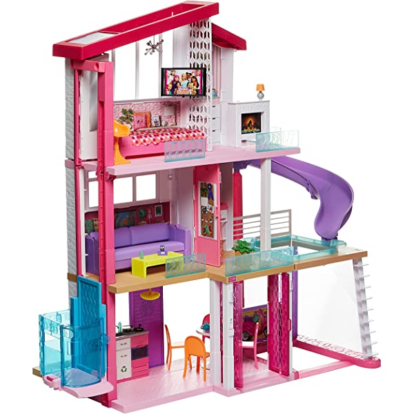 Barbie Dreamhouse Dollhouse with Wheelchair Accessible Elevator, Pool, Slide and 70 Accessories Including Furniture and Household Items, Gift for 3 to 7 Year Olds