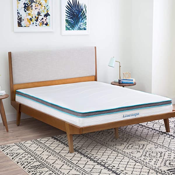 Linenspa 8 Inch Memory Foam and Innerspring Hybrid Medium-Firm Mattress -Full Mattress Full 8 Inch Mattress Only