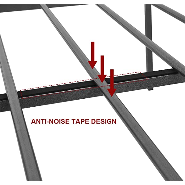 Black Metal Bed Frame Full Size with Headboard and Footboard Single Platform Mattress Base,Metal Tube and Iron-Art Bed（Full,Black） Full Black