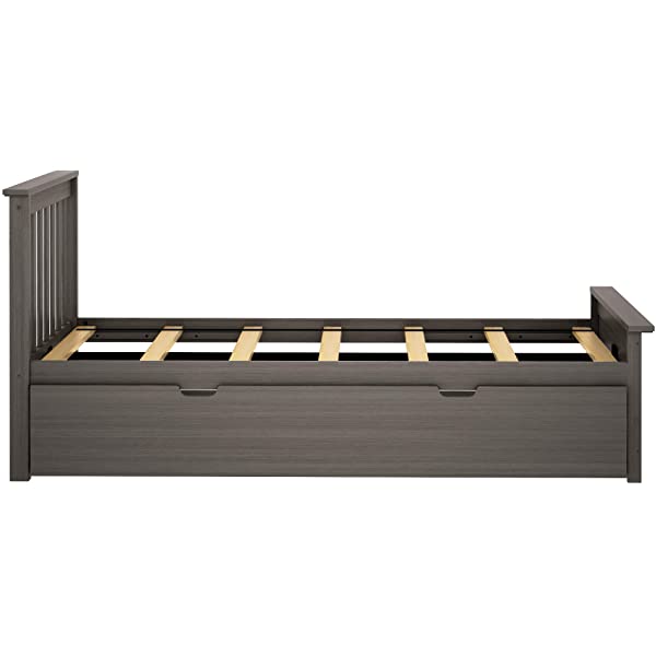 Max & Lily Twin Bed with Trundle, White White Bed with Trundle