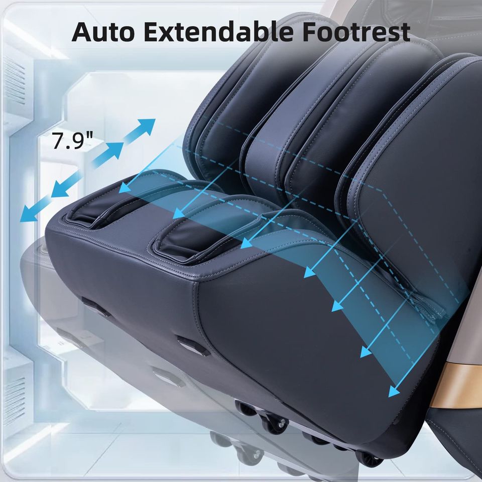 2023 4D Massage Chair, Full Body Shiatsu Recliner with Electric Extendable Footrest, Zero Gravity